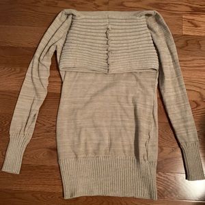 Tan Limited cowl neck sweater